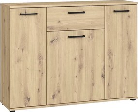Trzydrzwiowa komoda z szufladą Niko 35-D78 dąb Artisan