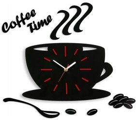 Zegar na ścianę do kuchni naklejany filiżanka cichy czarny do kuchni salonu