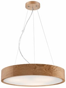 Brązowa lampa wisząca ze szklanym kloszem ø 47 cm Eveline – LAMKUR