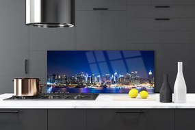 Panel Szklany do Kuchni Wieczorne Światła Miasta