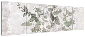 Obraz - Rośliny w gipsie (170x50 cm)