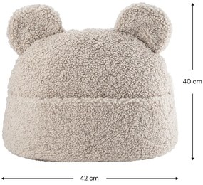 Jasnobrązowa poduszka na sofę dziecięcą z materiału bouclé Teddy Pouch – Wigiwama