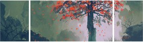 Obraz samotnego czerwonego drzewa (170x50 cm)