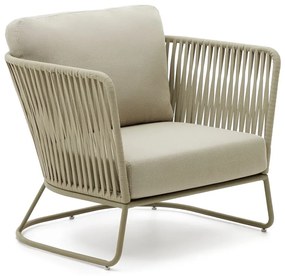 Zielony metalowy fotel ogrodowy Saconca – Kave Home