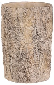 Osłonka na kwiaty imitująca korę drzewa, 18 x 18 x 26 cm, beton, 18 cm