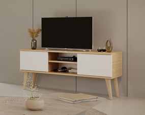 Nowoczesna szafka RTV na wysokich nóżkach Toronto 120 dąb artisan/biały