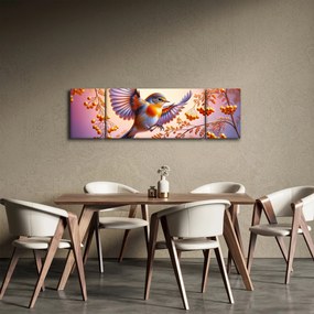 Obraz - Ptak z jarzębiną (170x50 cm)