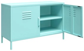Jasnoniebieska metalowa szafka Novogratz Cache, 100x64 cm