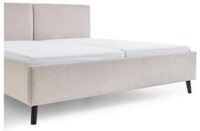 Beżowe tapicerowane łóżko dwuosobowe ze stelażem 160x200 cm Piano – Meise Möbel