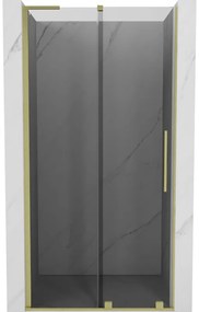Mexen Velar L drzwi prysznicowe rozsuwane 120 cm, grafit, złote szczotkowane - 871-120-003-41-55