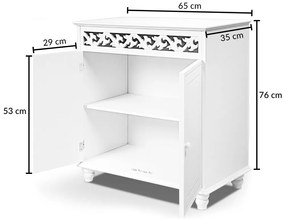 Casaria Komoda JERSEY, 76 x 65 x 35cm, biała