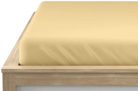 PrzytulneMieszkanie.pl Prześcieradło z mikrofibry z gumką kremowe 90 x 200 cm
