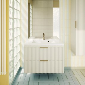 Umywalka wpuszczana w blat z konglomeratu WAVE 80 cm