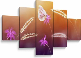 Obraz - Różowy motyl (125x70 cm)