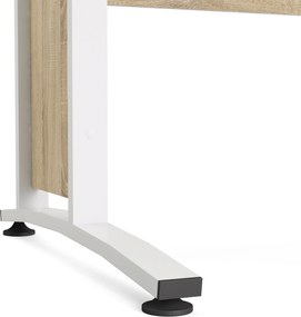 Biurko proste Prima dąb sonoma 120 białe nogi