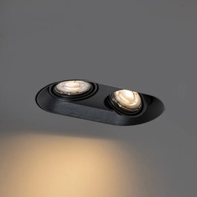 Zestaw 6 okrągłych reflektorów wpuszczanych czarnych GU10 50mm 2-punktowe - Hubs