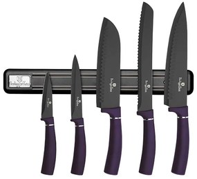 Fioletowy komplet noży z powłoką non-stick E4-R60