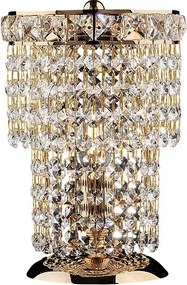 Lampa stołowa Wagner z żelaza i złoconego mosiądzu z kryształkami górskimi 1 lampa H.24 Ø16 BL266-LT-OR