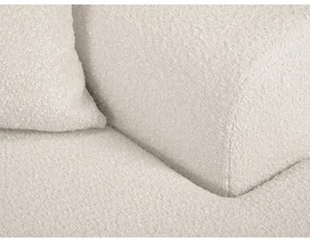 Beżowy rozkładany narożnik ze schowkiem z materiału bouclé (prawostronny/z szezlongiem) Kyoto – Cosmopolitan Design