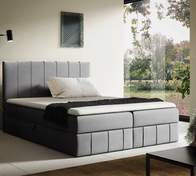 Szare łóżko kontynentalne z pojemnikiem 5 rozmiarów Z1-N17