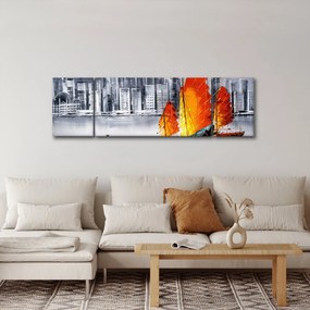 Obraz - Victoria Harbor, Hongkong, czarno-biały obraz olejny (170x50 cm)