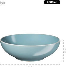 Mäser Zestaw naczyń stołowych 24 szt. ELISSA – turkusowy połysk