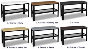 Siedzisko z metalowym stelażem w stylu loft czarny + ciemny beż - Sagal 4X