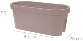 Doniczka balkonowa na balustradę, 60 x 28 x 25 cm