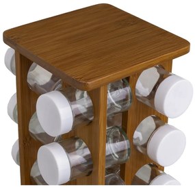 Zestaw pojemników na przyprawy ze stojakiem 12 szt. Bamboo Walnut – Casa Selección