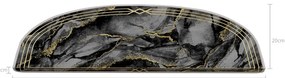 Ciemnoszare dywaniki na schody zestaw 16 szt. 20x65 cm Marble Dream – Vitaus