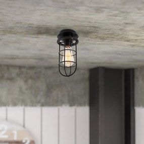 Czarna lampa sufitowa z metalowym kloszem ø 12 cm Kimil – Opviq lights