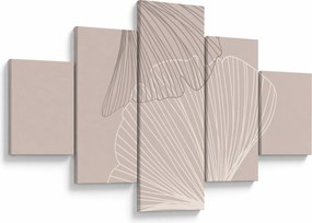 Obraz - Beżowe liście N⁰2 (125x70 cm)