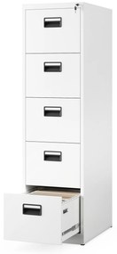 Metalowa szafa kartotekowa SARA V5, 460 x 1630 x 620 mm, biała