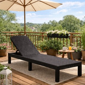 Fotel Ogrodowy Leżak ARIZONA Technorattan Czarny