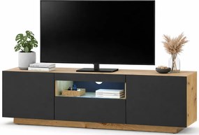 Szafka rtv stojąca lub wisząca dąb artisan + czarny L7-L49