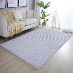 Dywan pluszowy 3D Ambiance srebrny 200 cm x 290 cm