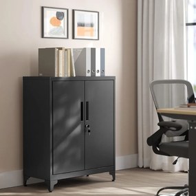 SongmicsHome Wielofunkcyjna metalowa szafka RAVEN, 40x80x90 cm, czarna