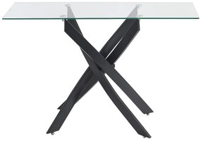 Stolik konsola ze szkła hartowanego i czarnego metalu – Transparentny – COSIMA