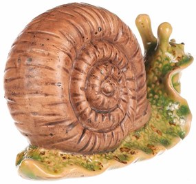 Ozdoba ogrodowa Ślimak jasnobrązowy, 16 x 7 x 10cm, ceramika