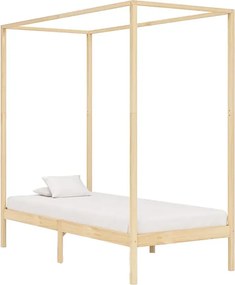 Łóżko z baldachimem w kolorze naturalnego drewna sosnowego 100x200cm Z3-W28