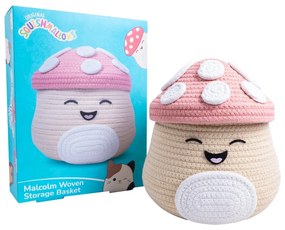 Beżowy tekstylny dziecięcy kosz na zabawki ø 23x22 cm Fizz Malcolm – SQUISHMALLOWS