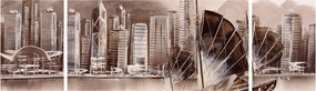Obraz - Victoria Harbor, Hongkong, efekt sepii (170x50 cm)