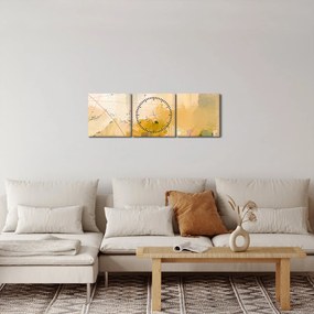 Obraz - Abstrakcja, obraz olejny (z zegarem) (90x30 cm)