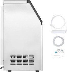 Maszyna do Lodu SucceBuy, Pojemność 50 kg/24 h, 36 Kubków Lodu, do Baru Restauracji
