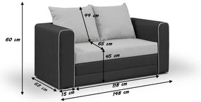 Sofa rozkładana 2 os BETA Beżowy/Brązowy
