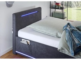 Ciemnoszare tapicerowane łóżko dziecięce bez stelaża 90x200 cm Circle – Meise Möbel