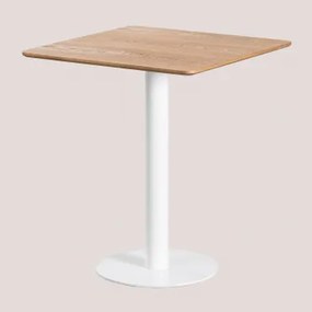 Kwadratowy Stolik Barowy Z Forniru Jesionowego Frappe ↔︎ 60 Cm & Biały - Sklum