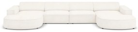 Beżowy narożnik (w kształcie litery "U") z materiału bouclé Jodie – Micadoni Home