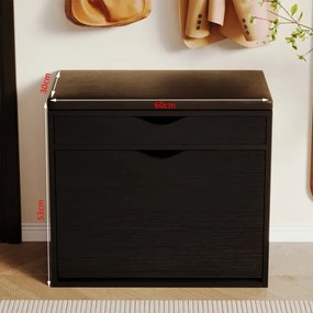 Szafka na buty z siedziskiem czarna do przedpokoju loft 60 cm