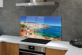 Panel szklany do Kuchni Nadmorska Plaża o Poranku